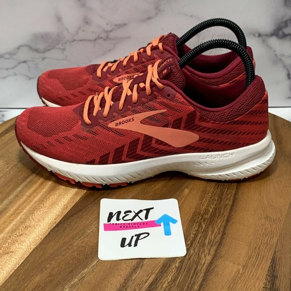 Brooks Shoes - Brooks Womens Launch 6 Red Coral Comfort Athletic Running Shoes Size US 8.5 B